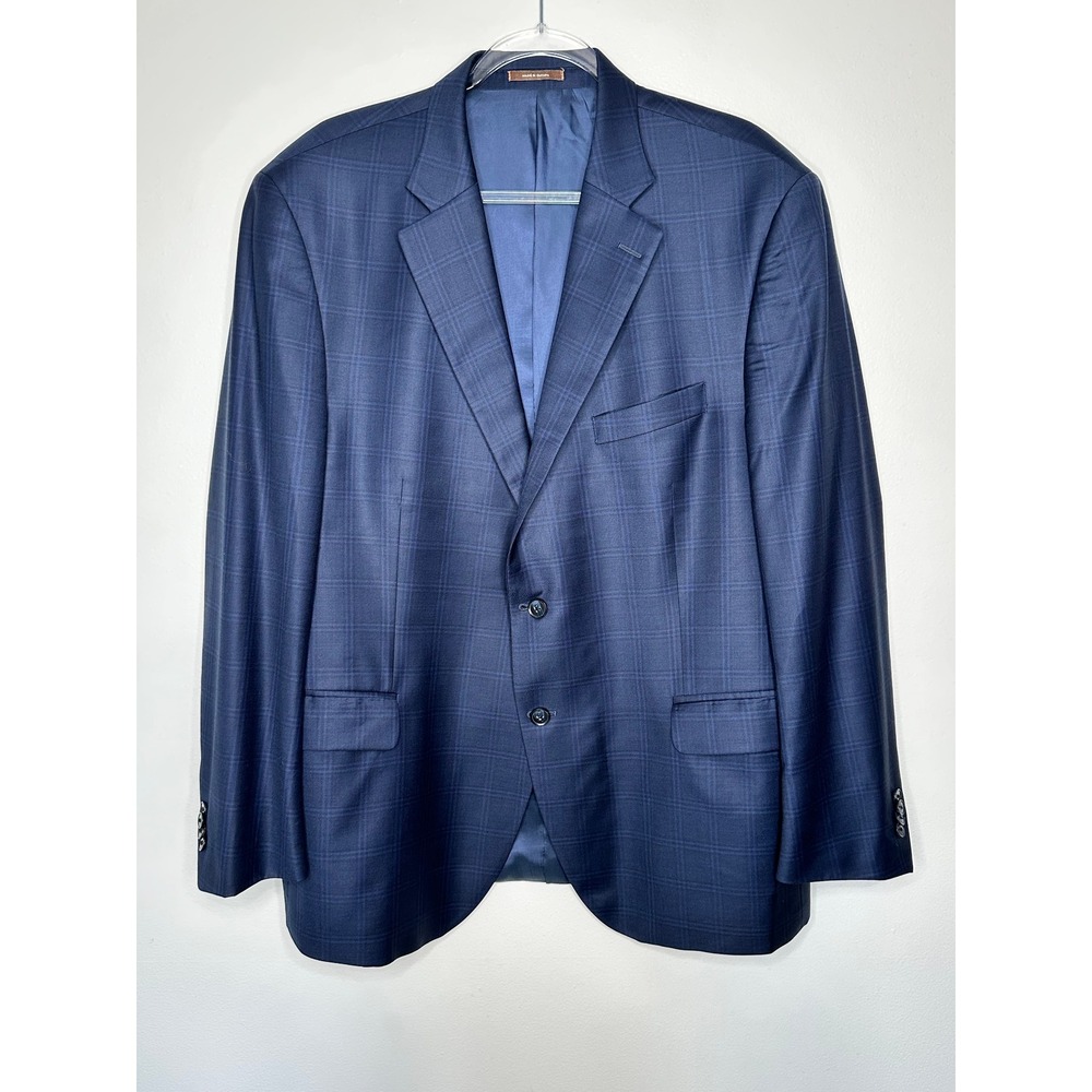 Peter Millar Sport Coat 46R Blue Plaid Pure Virgin Wool 2-Button Blazer Canada